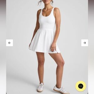 Beyond Yoga Score Pleated White Mini Dress Size XS